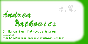 andrea matkovics business card